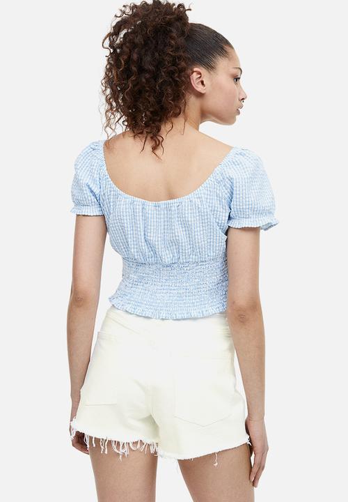 H&M - High-waisted denim shorts - white