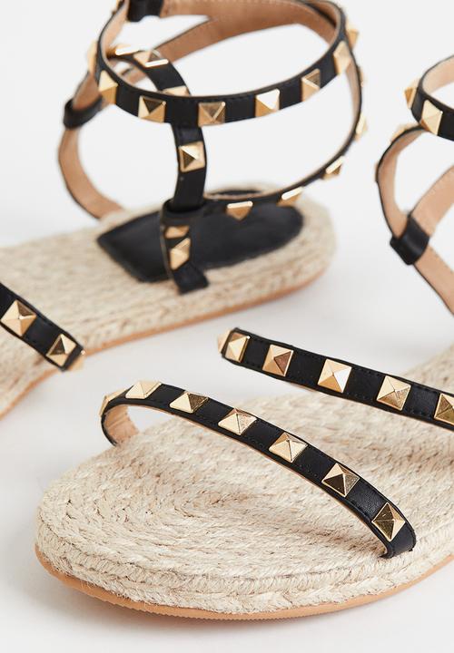 H&M - Studded sandals - black 