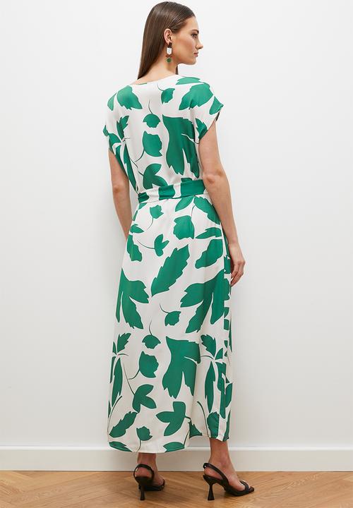 edit - Maxi tunic with slit - teal spring