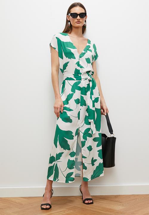 edit - Maxi tunic with slit - teal spring
