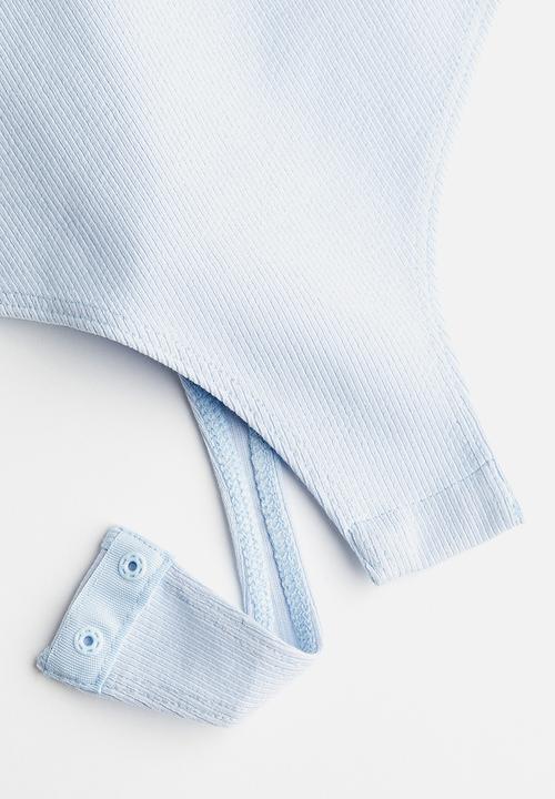 H&M - Ribbed thong body - light blue