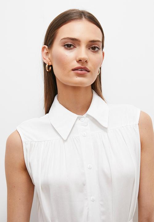 edit - Shirt dress with buckle detail - ivory