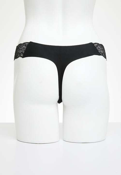 Cotton On - Party Pants Seamless G String 3 Pack-Black/Desert Grey/Fair Aqua