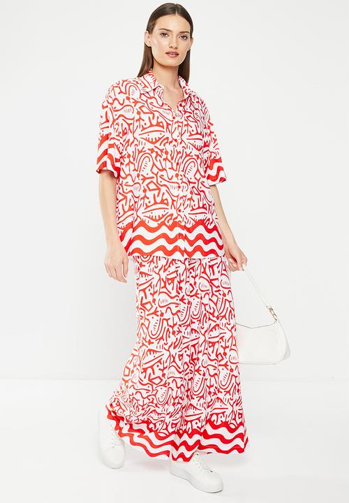 Me&B - The boxy viscose shirt - aztec border