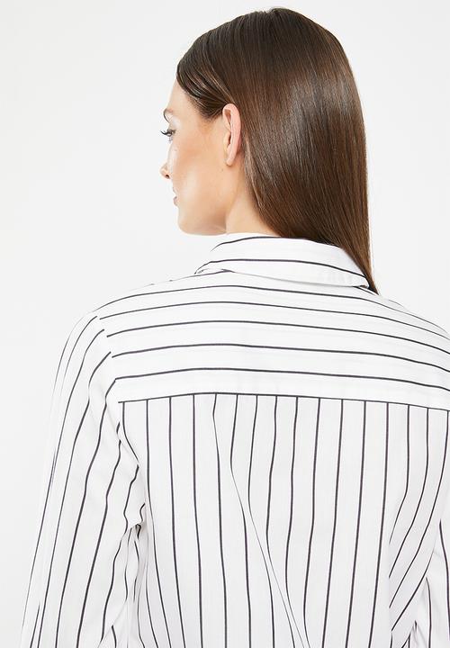 POLO - Jordan long sleeve striped shirt - white & black