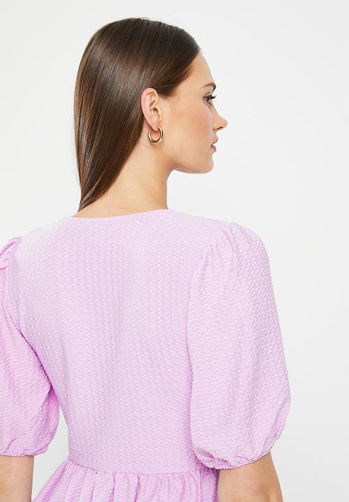 HAILYS - V-neck wrap frill trim T-shirt - light lavender