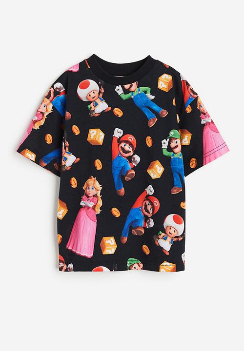 H&M - Printed T-shirt - black super mario
