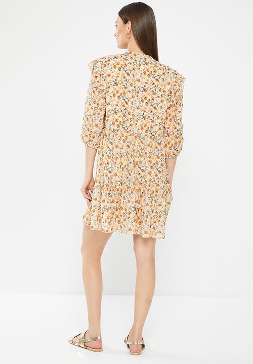 HAILYS - Frill detail dress - beige diverse
