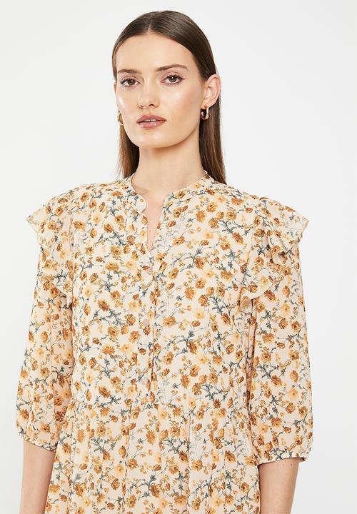 HAILYS - Frill detail dress - beige diverse