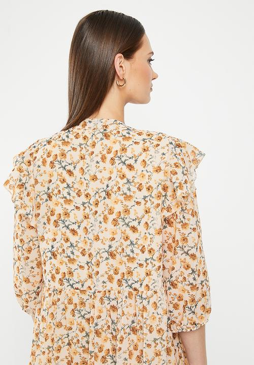 HAILYS - Frill detail dress - beige diverse