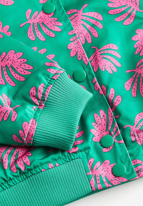 H&M - Satin bomber jacket - bright green patterned