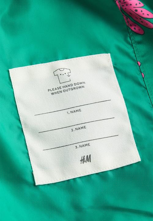 H&M - Satin bomber jacket - bright green patterned