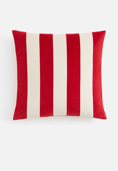Velvet cushion cover - red striped