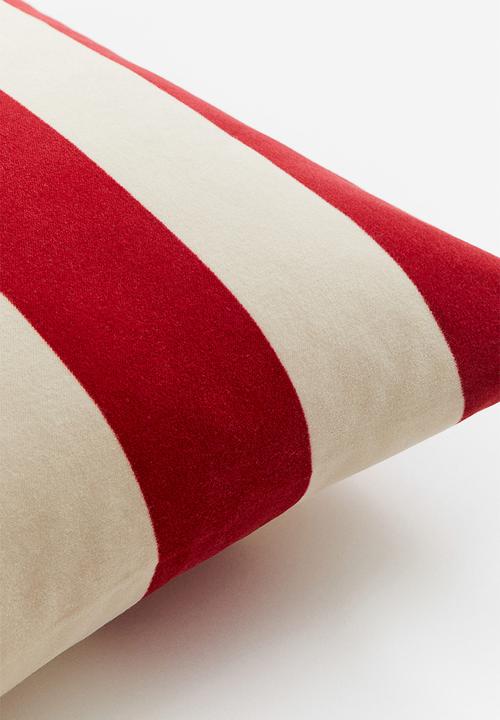 H&M - Velvet cushion cover - red striped