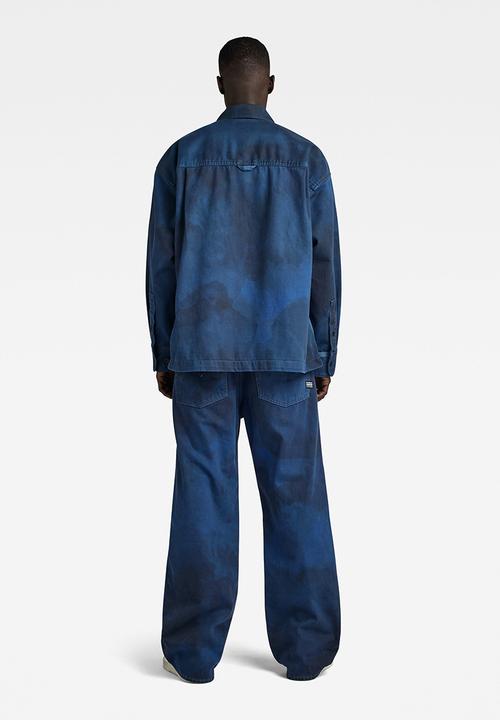 G-STAR - Boxy fit shirt long sleeve steer ecru denim r ao - sea blue
