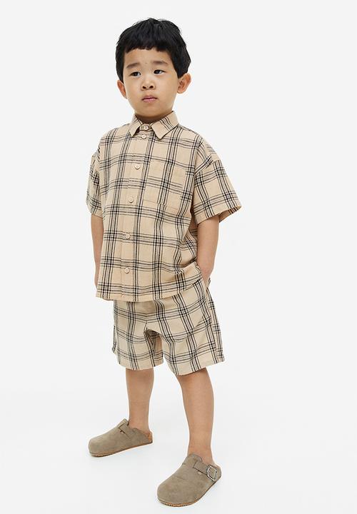 H&M - Pull-on shorts - beige black checked