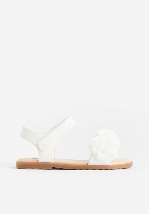 H&M - Appliquéd sandals - white flowers