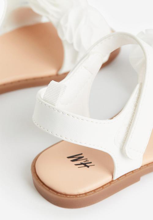 H&M - Appliquéd sandals - white flowers