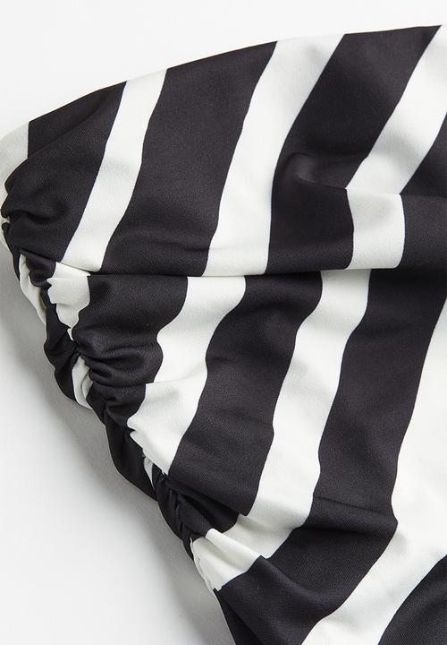 H&M - Draped pencil skirt - black striped