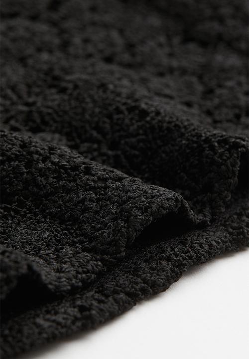 H&M - Cropped lace top - black