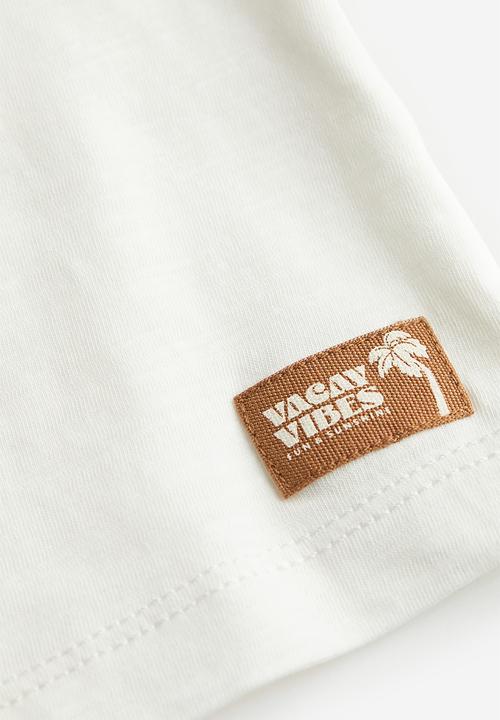 H&M - Henley top - white