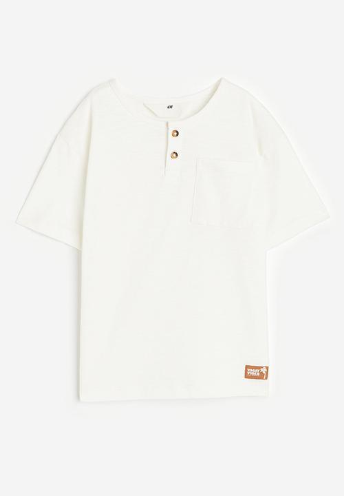 H&M - Henley top - white