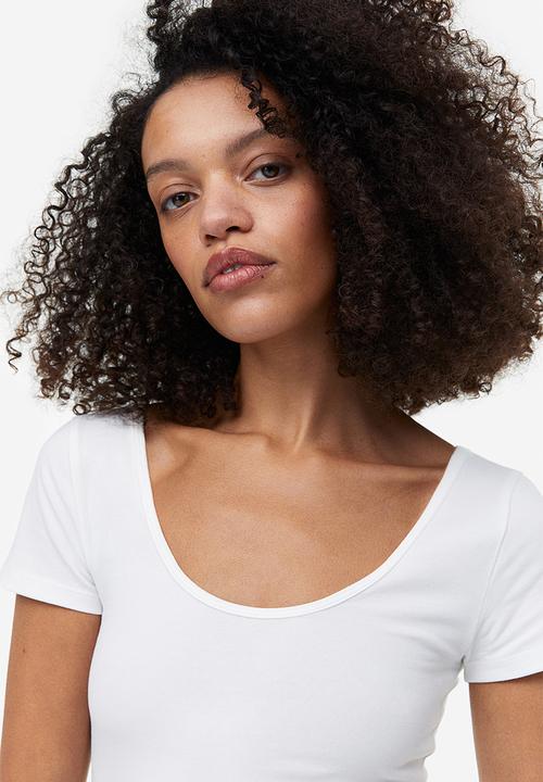 H&M - Fitted T-shirt - white