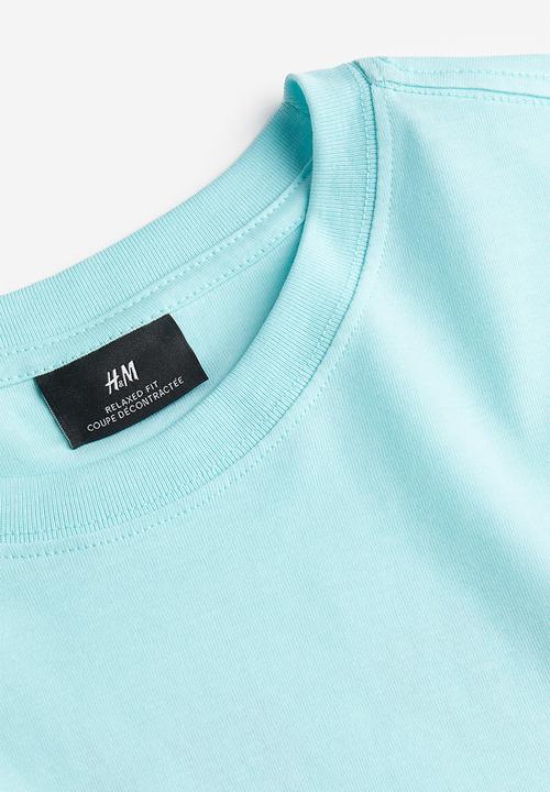 H&M - Relaxed fit printed T-shirt - light turquoise daily utopia