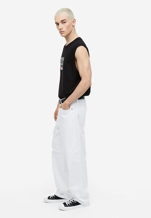 H&M - Relaxed fit cotton sleeveless top - black