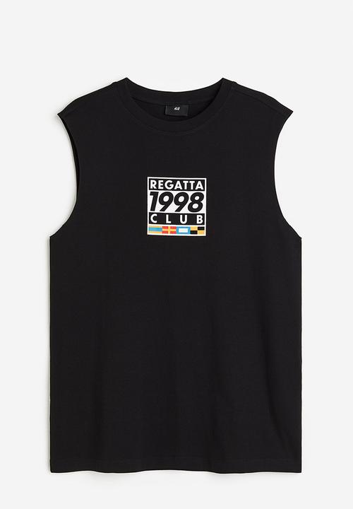 H&M - Relaxed fit cotton sleeveless top - black