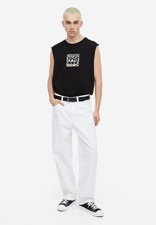 H&M - Relaxed fit cotton sleeveless top - black