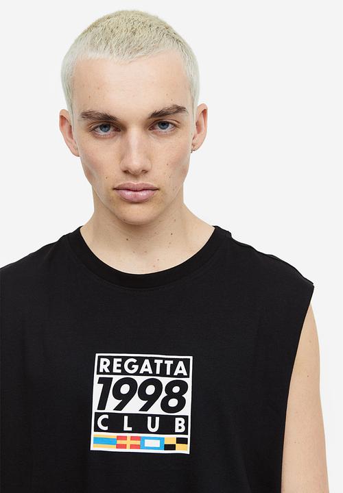 H&M - Relaxed fit cotton sleeveless top - black