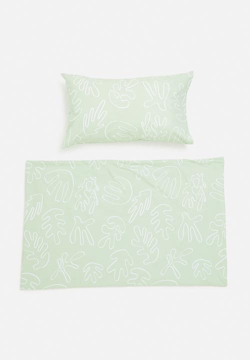 Sixth Floor - Fleur printed cotton duvet cover set - green