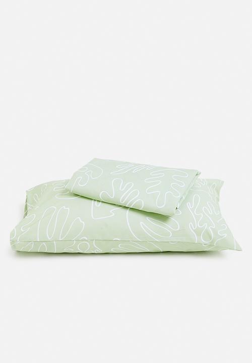 Sixth Floor - Fleur printed cotton duvet cover set - green