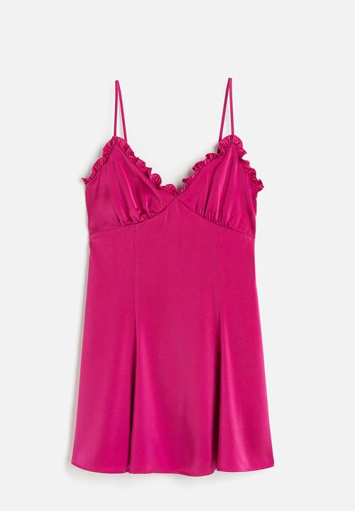 H&M - Frill-trimmed mini dress - fuchsia
