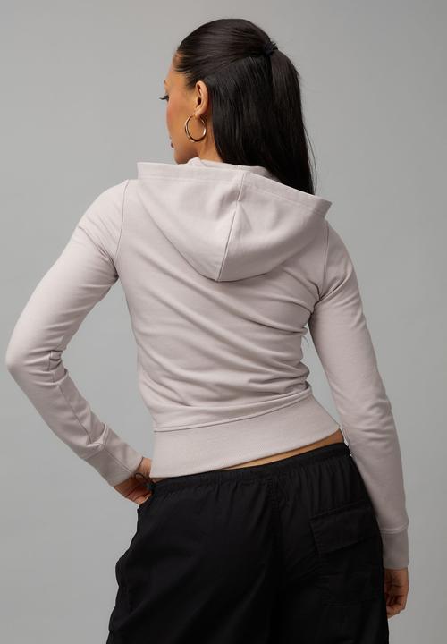 Factorie - Fitted zip through hoodie - soft neutral