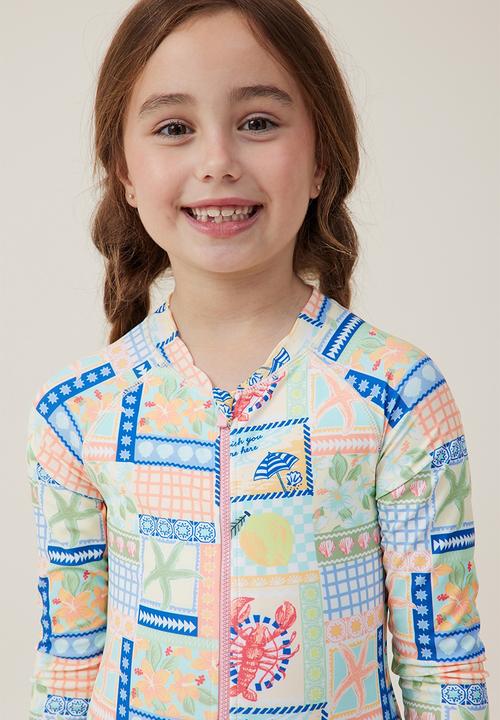 Cotton On - Lydia one piece - amalfi stamp