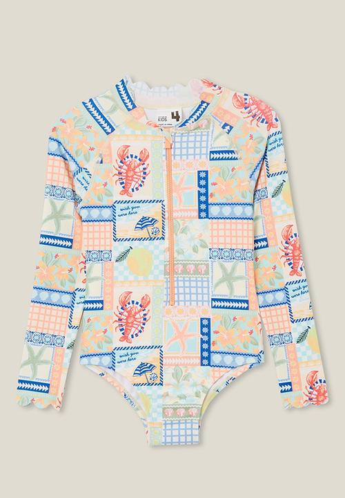 Cotton On - Lydia one piece - amalfi stamp