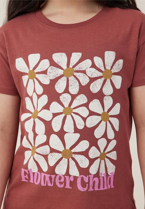 Cotton On - Poppy short sleeve print tee - henna/flower child