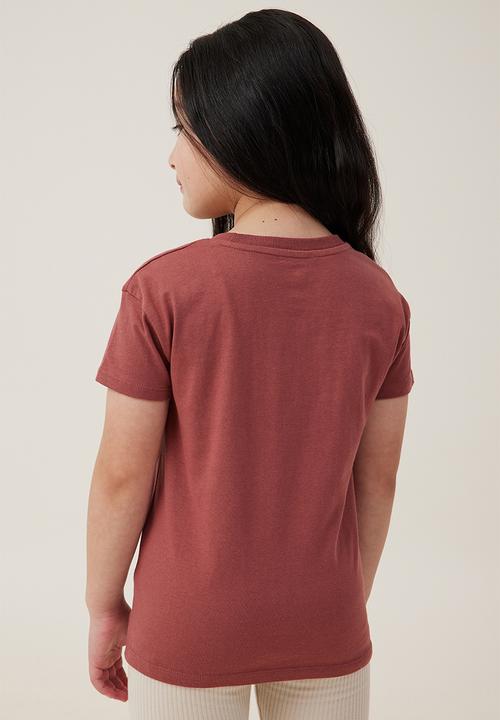Cotton On - Poppy short sleeve print tee - henna/flower child