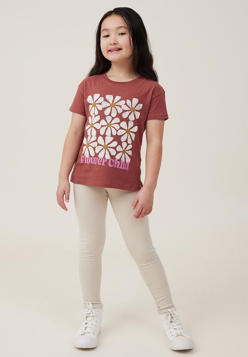 Cotton On - Poppy short sleeve print tee - henna/flower child