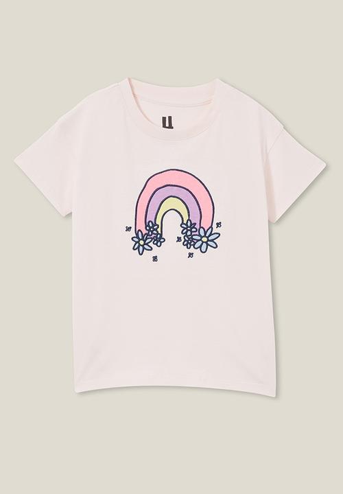 Cotton On - Poppy short sleeve print tee - crystal pink/rainbow daisies