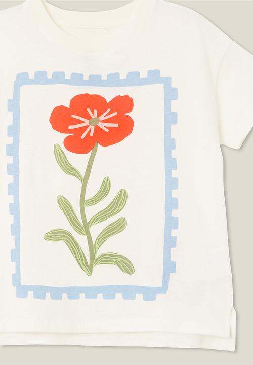 Cotton On - Poppy short sleeve print tee - vanilla/holiday floral