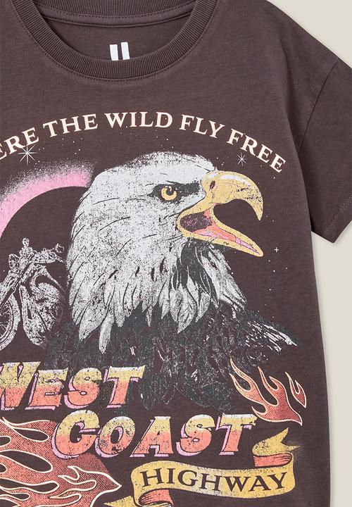 Cotton On - Poppy short sleeve print tee - phantom/west coast eagle