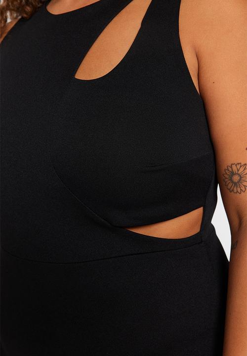 Trendyol - Curve fitted cut out midi dress - black