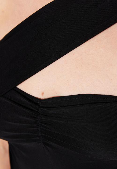 Trendyol - Assym cross over bodysuit - black