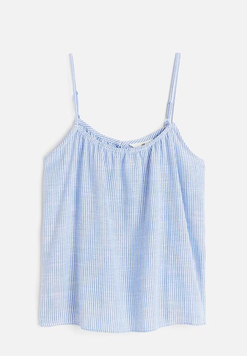 H&M - Strappy top - blue striped 
