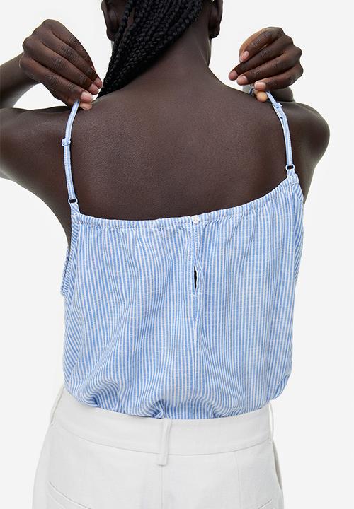 H&M - Strappy top - blue striped 