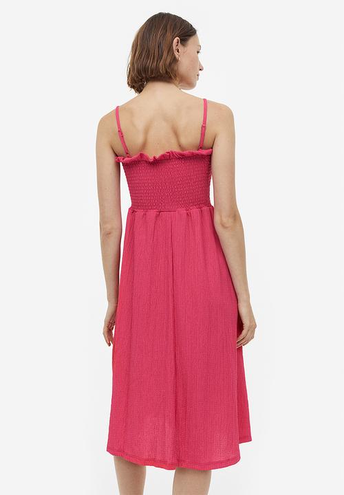 H&M - Smock-topped dress - cerise