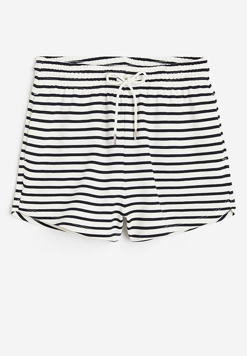 H&M - Sweatshirt shorts - white striped 